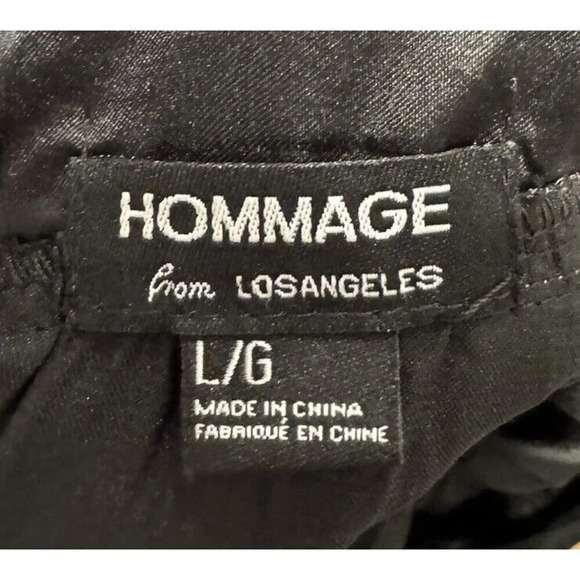 Hommage  Los Angeles Black Tan Polka Dot Dress Ruffles Adjustable tiered… - Picture 3 of 5